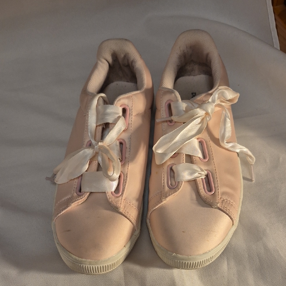 Dorothy Gayner Pink Satin Bow Shoes